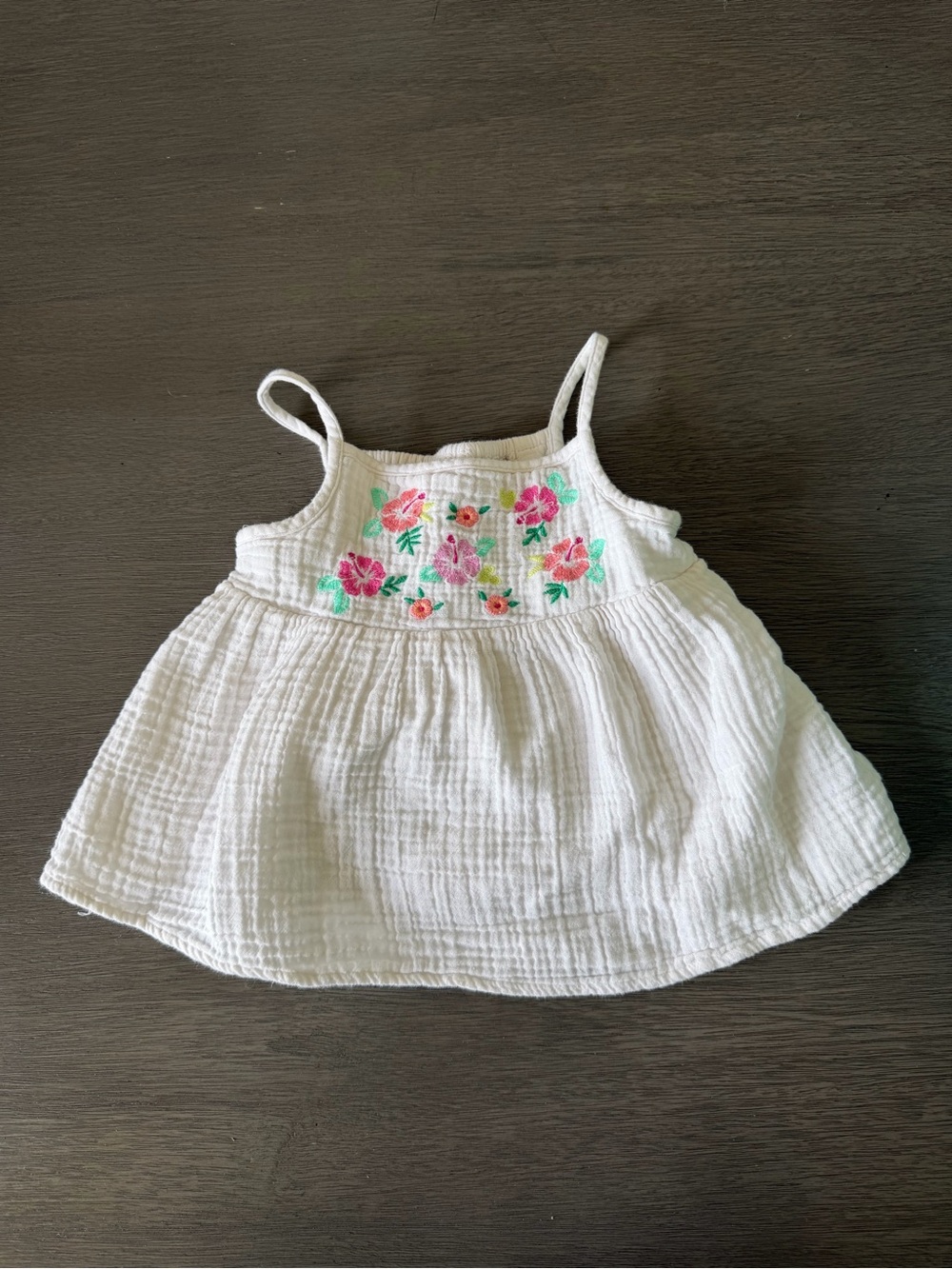 jumping beans White top with Pink & Green Floral Embroidery